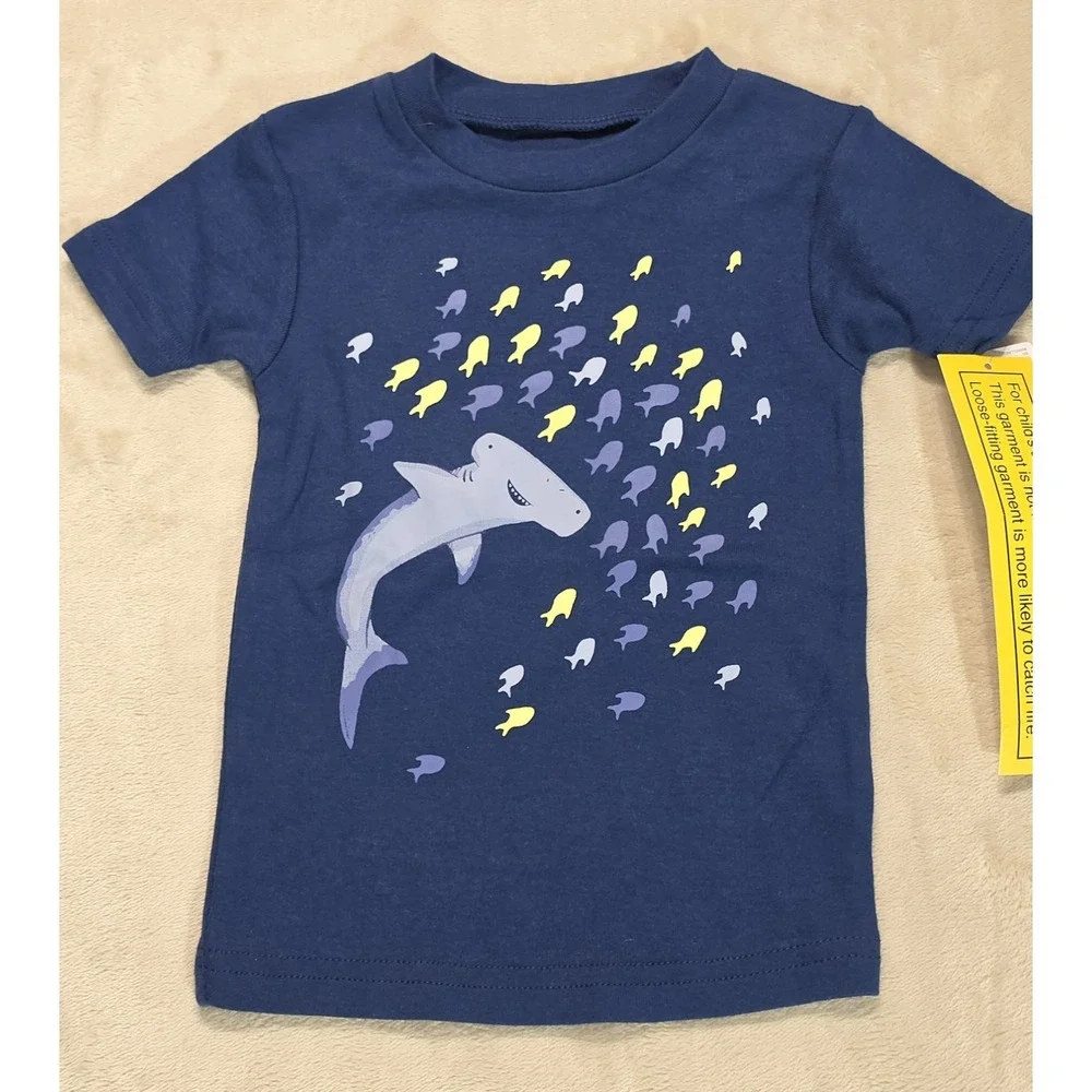 Carter's Just One You Boys 18M Pajama Top Shark Graphic‎ Blue Sleep Shirt
